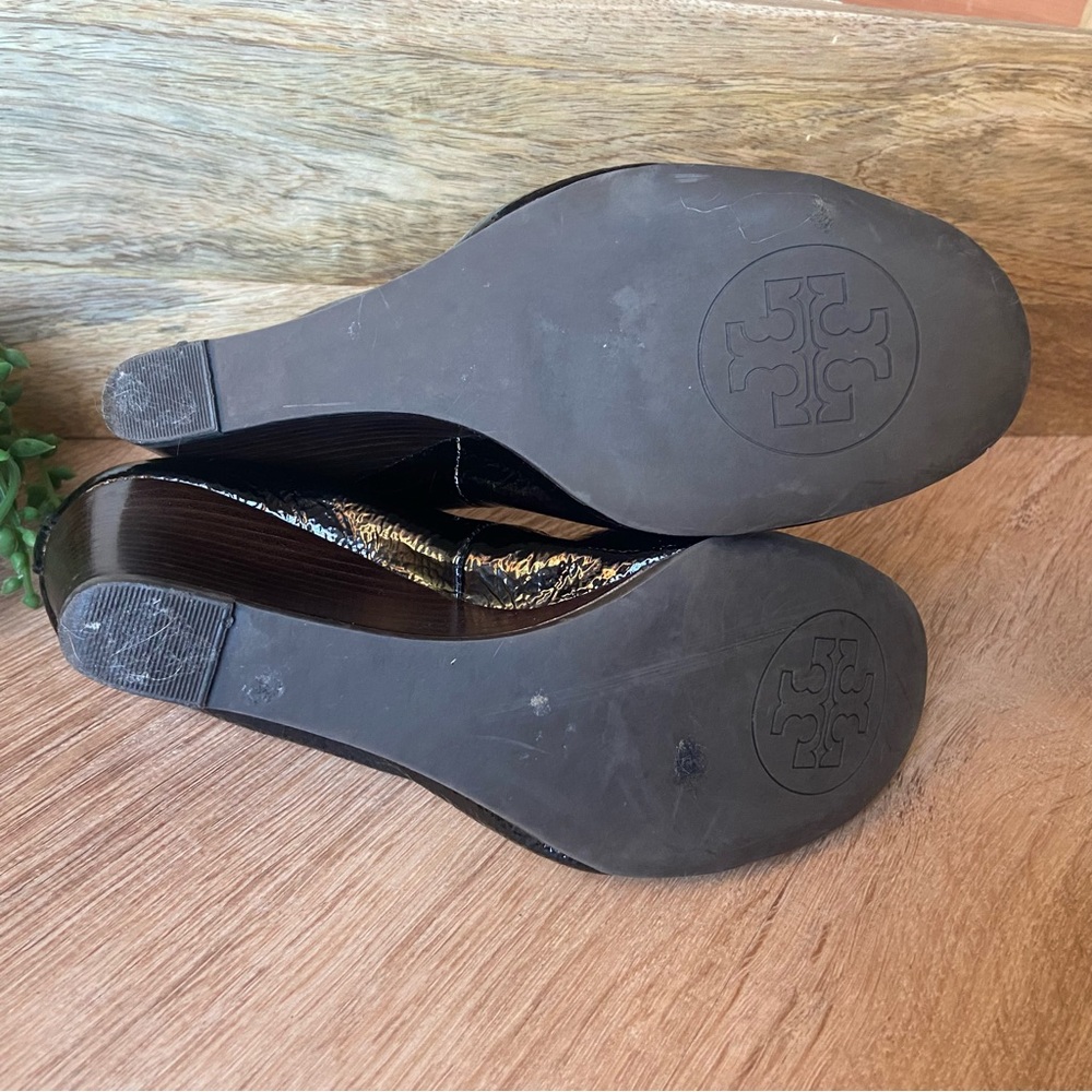 TORY BURCH Black Patent Leather Wedges - Picture 7 of 7